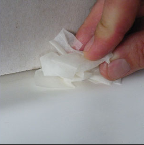Wipe ledge with alcohol wipes.
